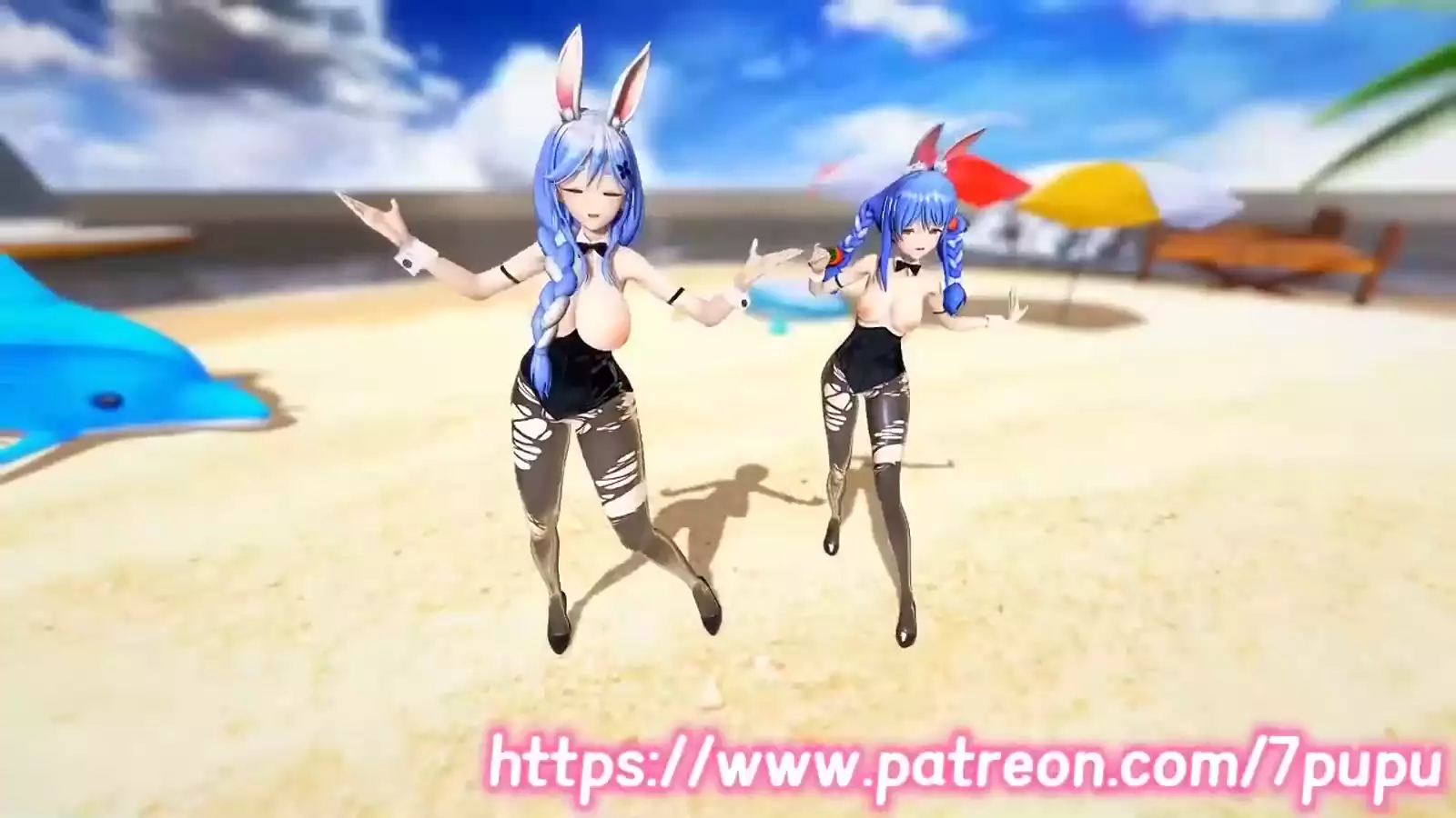 Two hentai characters clan br and half sister with armpit fringe